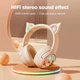 Наушники Onikuma беспроводные Bluetooth игровые Cat Ear с RGB, AUX и Type-C, 55 часов Бежевые (B5) - изображение 4