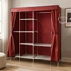 Тканевый шкаф для одежды складной на молнии 160×45×165 см Storage Rack, компактный органайзер для хранения вещей с полками, каркасный разборный шкаф-органайзер для дома, дачи, общежития Красный RLC-170-Red - изображение 7