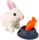 Królik LEAN Toys z miseczką i marchewką Biały 13256 (5905323214583) - obraz 3