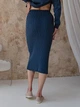 Юбка миди осенняя прямая женская ARTKNIT Katrin 2XL Синяя (2251948323012) - изображение 2