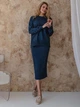 Юбка миди осенняя прямая женская ARTKNIT Katrin 2XL Синяя (2251948323012) - изображение 3