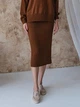 Юбка миди осенняя прямая женская ARTKNIT Katrin 2XL Корица (2251948413010) - изображение 1