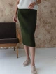 Юбка миди осенняя прямая женская ARTKNIT Katrin L/XL Олива (2251948329014) - изображение 1