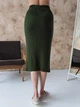 Юбка миди осенняя прямая женская ARTKNIT Katrin L/XL Олива (2251948329014) - изображение 2
