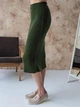Юбка миди осенняя прямая женская ARTKNIT Katrin L/XL Олива (2251948329014) - изображение 4