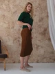 Юбка миди осенняя прямая женская ARTKNIT Katrin 2XL Корица (2251948413010) - изображение 4
