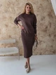 Юбка миди осенняя прямая женская ARTKNIT Katrin S/M Шоколад (4823093460324) - изображение 3