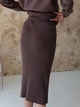 Юбка миди осенняя прямая женская ARTKNIT Katrin S/M Шоколад (4823093460324) - изображение 8