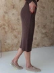 Юбка миди осенняя прямая женская ARTKNIT Katrin S/M Шоколад (4823093460324) - изображение 7