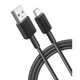 Дата кабель USB 2.0 AM to USB-C 1.8m nylon 322 black Anker (A81H6G11) - изображение 5