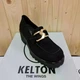 Лофери жіночі Kelton р.37 Чорна Замша каблук 6см - изображение 7