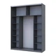 Шкаф-купе Doros G-Caiser Графит/Белый 2 ДСП / 3 части 180х60х240 DRS-011729 (44900262) - изображение 6
