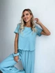 Жіночий домашній костюм трійка (топ+резинка+штани) Uaclothes 50-52 Ментоловий (like34013-144201358) - изображение 2
