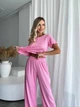 Жіночий домашній костюм трійка (топ+резинка+штани) Uaclothes 46-48 Рожевий (like34012-144191350) - изображение 2