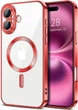 Чохол Wave Premium Metal Shining case with MagSafe (TPU) для Apple iPhone 16 6.1” Red - изображение 1