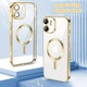 Чохол Wave Premium Metal Shining case with MagSafe (TPU) для Apple iPhone 12 6.1” Gold - изображение 2