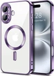 Чехол Wave Premium Metal Shining case with MagSafe (TPU) для Apple iPhone 16 6.1” Deep Purple - зображення 1