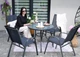 Комплект Садових Меблів Круглий Стіл 80 см + 4 Крісла Текстилен GardenLine Verona - 4 Grey Сірий для дачі для тераси для лоджії для балкону Польща - зображення 4