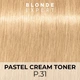 Крем-краска Indola Blonde Expert Pastel Cream Toner для перманентного тонирования волос в пастельный оттенок P.31 Gold Ash 60 мл (4067971099248) - изображение 3