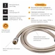 Шланг для ручного душу 1,5-1,7 м Lidz Niagara 06 Chrome LDNIA06CRM35454 - зображення 3