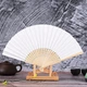 Бамбукове класичне віяло Hand Held Fan White - изображение 1