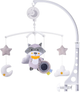 Karuzela dla niemowląt do Łóżeczka LEAN Toys Szop pluszowy z melodią Szara 9928 (5904204757867) - obraz 3