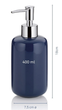 Dozownik do mydła Kela Isabella ceramiczny indygo (20510) 400 ml (4025457205101) - obraz 3