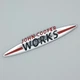 Эмблема надпись John Cooper Works Mini (металл, хром+чёрный, глянец) 13,5*2,4 см - изображение 1