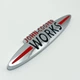 Эмблема надпись John Cooper Works Mini (металл, хром+чёрный, глянец) 13,5*2,4 см - изображение 3