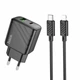 Зарядний пристрій Hoco CS23A 1USB 1USB-C PD/QC 30W + Type-C to Lightning Cable Black - зображення 2