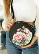 Женская сумка кроссбоди через плечо из экокожи SAMBAG Черная с принтом Flower (9770201020) - изображение 3