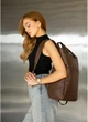 Женская сумка-рюкзак Sambag Cargo из экокожи под нубук для ноутбука до 17 дюймов, коричневая 60553 - изображение 4