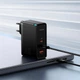 Мережевий зарядний пристрій адаптер Baseus GaN5 Pro Digital Fast Charger |2C+U, 160W/3A, PD3.1/QC| + кабель USB Type-C to USB Type-C 1m Чорний - зображення 9