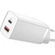 Мережевий зарядний пристрій адаптер BASEUS GaN2 Lite Quick Charger зі швидкою зарядкою |1USB/1Type-C, QC/PD, 5A, 65W| Білий - зображення 1