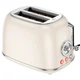 Тостер электрический горизонтальный для хлеба Hoco HJD12A Kitchen retro toaster |850 Вт, LED индикатор, 38-мм слоты, 6 уровней температуры, размораживание, подогрев, автоматический, на 2 тоста| Молочно-белый - изображение 1