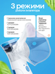Портативный бесшумный небулайзер MESH Nebulizer "JSL-W302" с меш технологией, ультразвуковой мембранный ингалятор с функцией парового распылителя для дыхания и ингаляций при бронхите для взрослых и детей (Бело-синий / 5V / на батарейках) - изображение 6