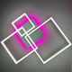 Світлодіодна люстра з ПДУ LUMINARIA GENNY SQUARE RGB 105W 4S 3000-6500К+RGB 10500Лм WHITE 645x618х170мм - зображення 2