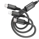 Кабель Combo Hoco Lightning / Type-C / Micro USB 3-in-1 Super charging cable X76 |1m, 2A| black - зображення 5