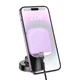 Утримувач HOCO Crystal magnetic wireless fast charging car holder HW18 (center console) |15W| white - зображення 5