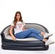 Надувний диван для кемпінгу Comfort Relax LAXZ-4311 Максимальне навантаження 200 кг Чорно-бежевий - зображення 7