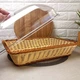Корзина для продуктов с крышкой 40×29,5×20 см светло-коричневая (7312) - изображение 4