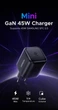 Зарядний пристрій Ugreen X524 UGREEN 45W GaN Charger PD3.0 Fast Charger PPS QC3.0 Quick Charge Samsung iPhone iPad Tablet Black (65051) - зображення 6