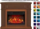 Каминокомплект универсальный 2 в 1 ArtiFlame Linz с 3D эффектом пламени, LED-подсветкой, обогревом и звуком горения огня Коричневый - изображение 4