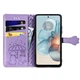 Чехол Embossed Cat and Dog для Motorola Moto G04s книжка кожа PU с визитницей фиолетовый - изображение 2