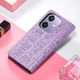Чохол Embossed Cat and Dog для OPPO A3 / CPH2669 книжка шкіра PU з візитницею фіолетовий - зображення 5