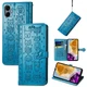 Чехол Embossed Cat and Dog для Samsung Galaxy A06 / A065 книжка кожа PU с визитницей голубой - изображение 1