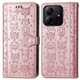 Чохол Embossed Cat and Dog для Xiaomi Redmi Note 14 4G EU Version книга шкіра PU з візитницею рожеве золото - зображення 4