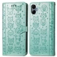Чехол Embossed Cat and Dog для Samsung Galaxy A06 / A065 книжка кожа PU с визитницей мятный - изображение 4