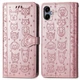Чохол Embossed Cat and Dog для Samsung Galaxy A06 / A065 книжка шкіра PU з візитницею рожеве золото - зображення 4