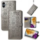 Чохол Embossed Cat and Dog для Samsung Galaxy A06 / A065 книжка шкіра PU з візитницею сірий - зображення 1